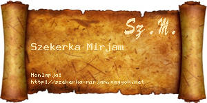 Szekerka Mirjam névjegykártya